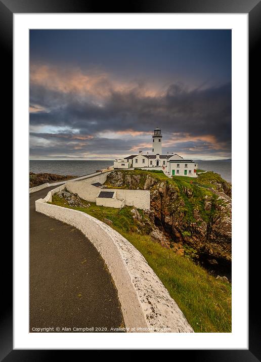 Sunset Over Fanad Head Lighthouse Framed Mounted Print by Alan Campbell