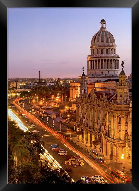  Old Havana at Night Framed Print by Chris Hulme