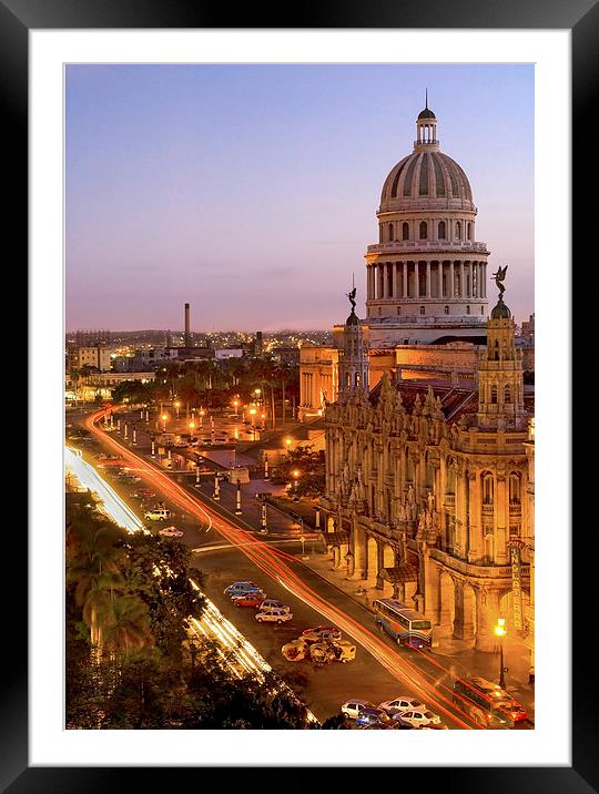  Old Havana at Night Framed Mounted Print by Chris Hulme