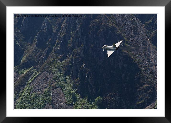  Eurofighter Typhoon flying low through the Welsh  Framed Mounted Print by Chris Hulme