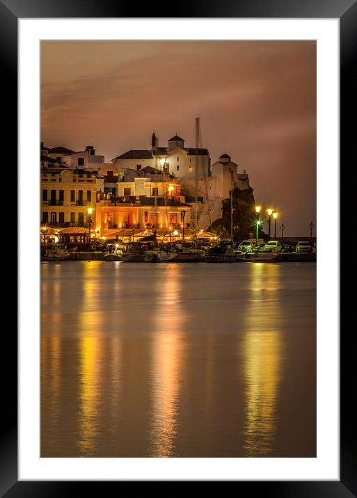  Skopelos Castle by Night Framed Mounted Print by David Bradbury