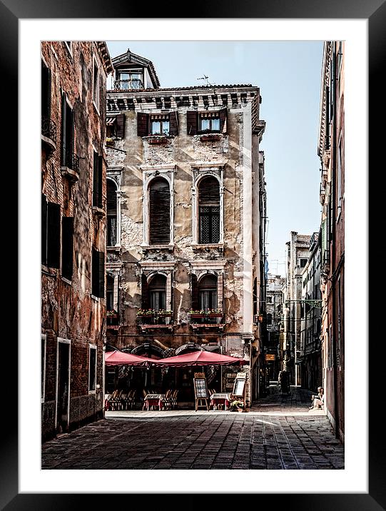  Venetian Restaurant Framed Mounted Print by David Bradbury