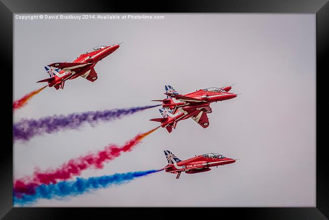  The Red Arrows - very close! Framed Print by David Bradbury