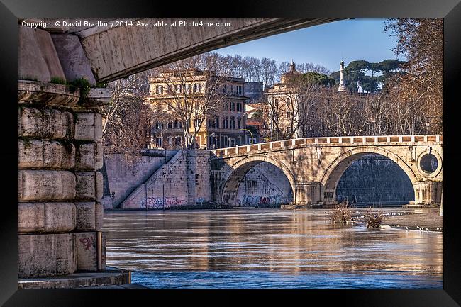  Under Rome's Bridges Framed Print by David Bradbury