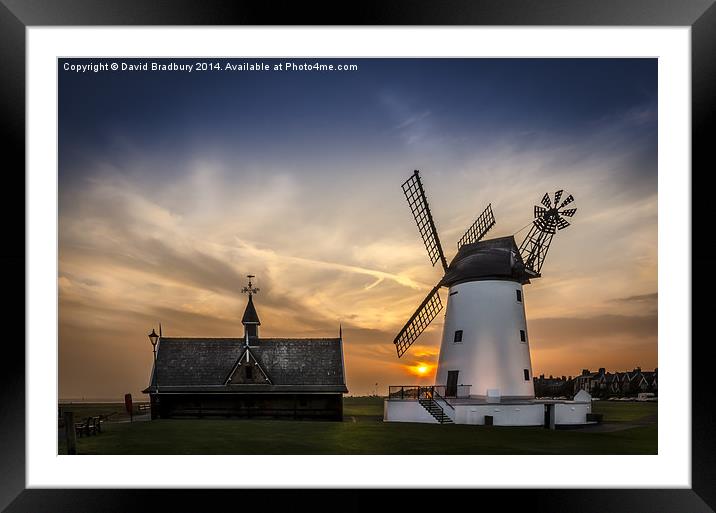  Lytham Windmill at Sunset Framed Mounted Print by David Bradbury