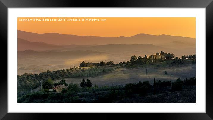  Tuscan Evening Framed Mounted Print by David Bradbury
