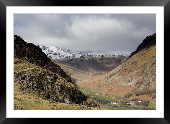  View down the Langdale valley Framed Mounted Print by Lee Sutton