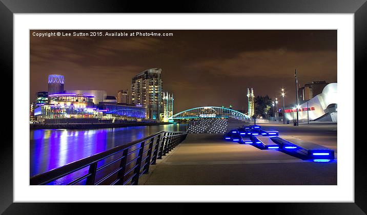 Salford Keys at night Framed Mounted Print by Lee Sutton
