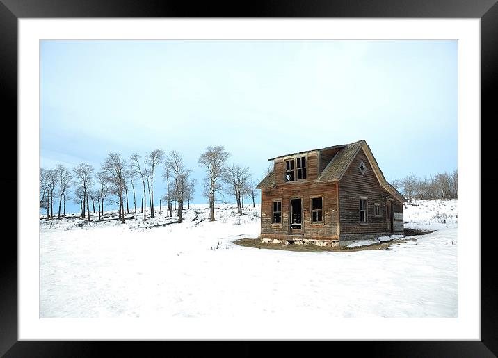  Winter Farmhouse Framed Mounted Print by Brian Ewing