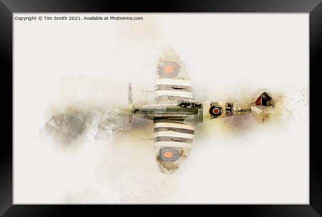 Spitfire Vb AB910 RF-D No.303 Framed Print by Tim Smith