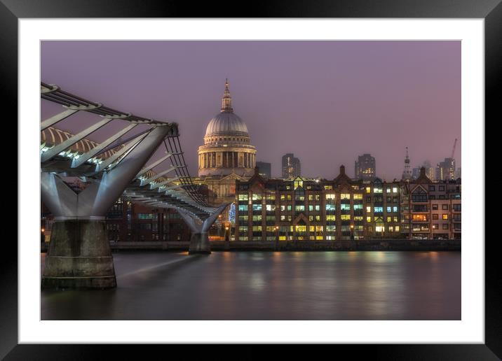St Pauls Cathedral at dusk Framed Mounted Print by Tim Smith