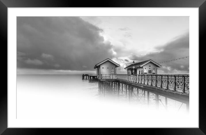 Misty waters at penarth pier Framed Mounted Print by paul holt