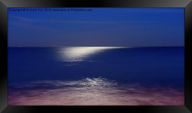  Moonlight Over Swanage Bay  Framed Print by Richard Hall