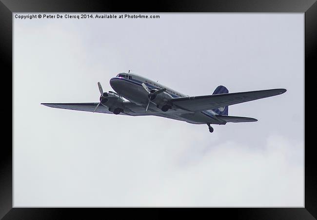  klm dc-3 ph-pba Framed Print by Peter De Clercq