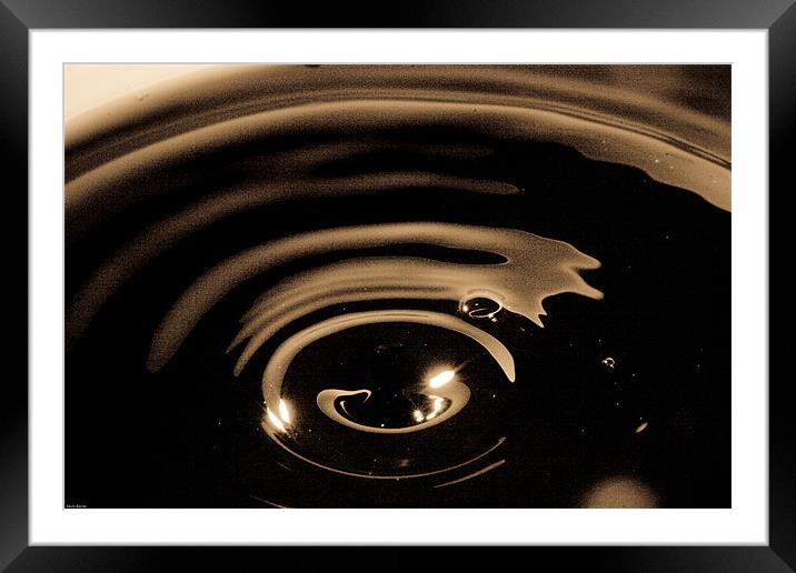 Caffeine ripple Framed Mounted Print by Kevin Baxter