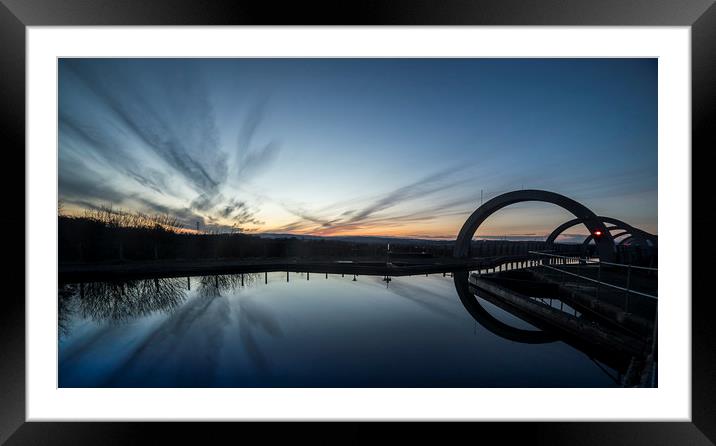 Sunset at Falkirk Wheel Framed Mounted Print by Garry Quinn