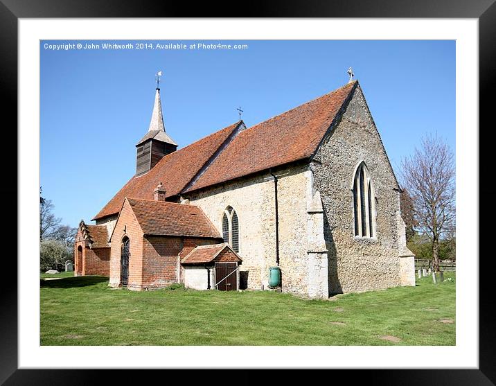  St Germanus' Church, Faulkbourne, Essex Framed Mounted Print by John Whitworth