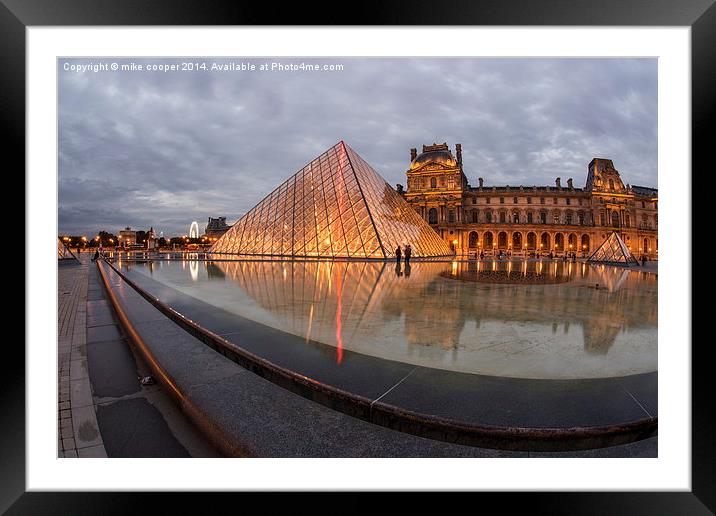 night time at the Louvre Framed Mounted Print by mike cooper