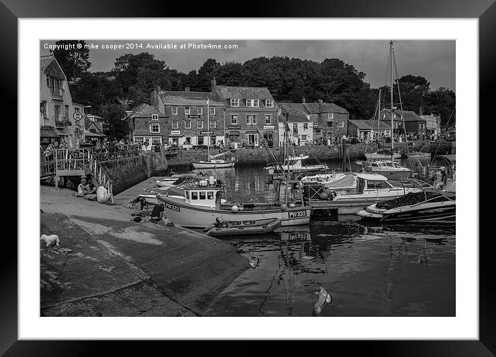  The slip Padstow harbour Framed Mounted Print by mike cooper