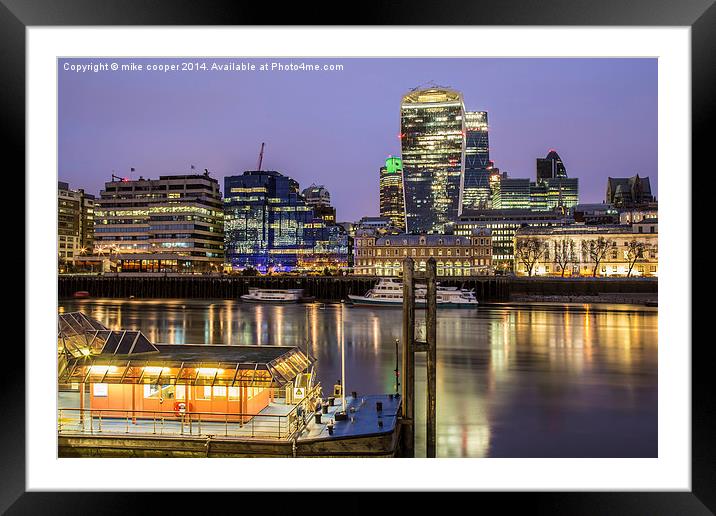  London's skyline at dawn,the thames Framed Mounted Print by mike cooper