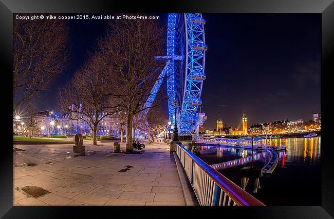 London eye on the southbank Framed Print by mike cooper