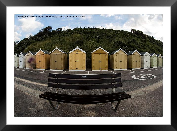  beach huts at Bournemouth Framed Mounted Print by mike cooper