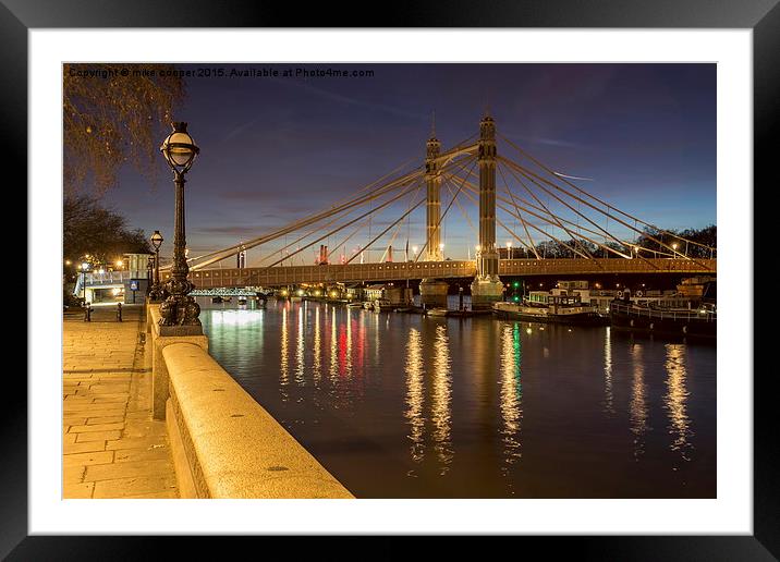  albert bridge over the thames Framed Mounted Print by mike cooper