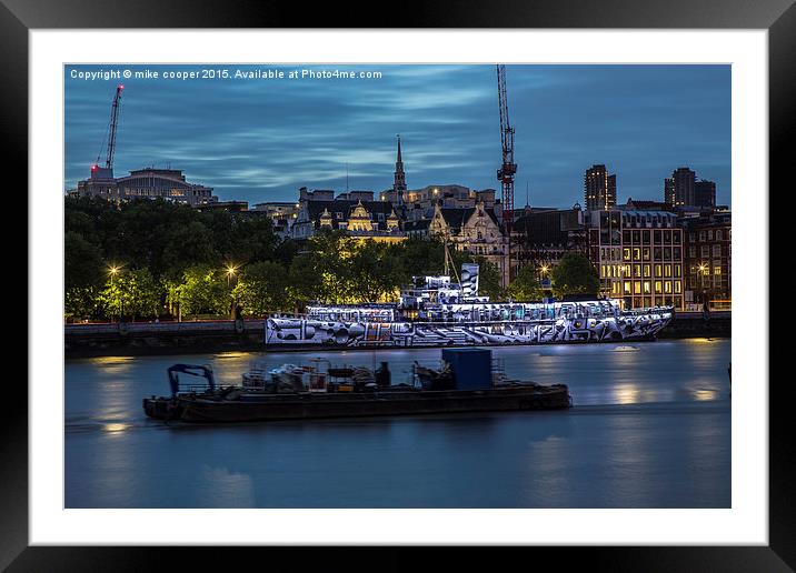  Hms President moored on the Thames Framed Mounted Print by mike cooper
