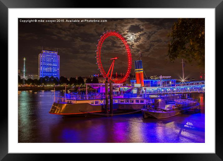  night time on the embankment Framed Mounted Print by mike cooper