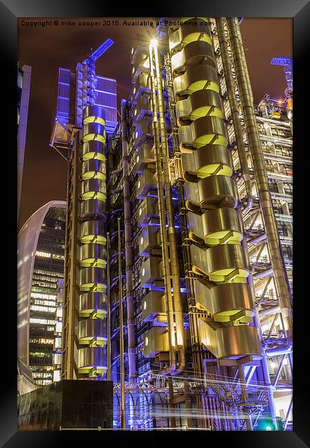  One Lime street London the Lloyds building Framed Print by mike cooper