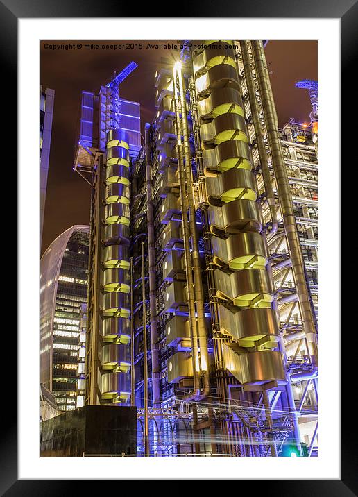  One Lime street London the Lloyds building Framed Mounted Print by mike cooper