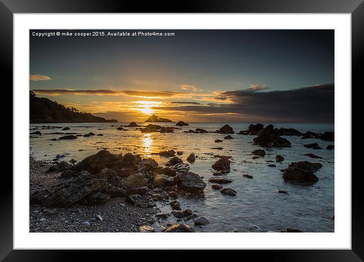  sunrise over Thatchers rock Framed Mounted Print by mike cooper