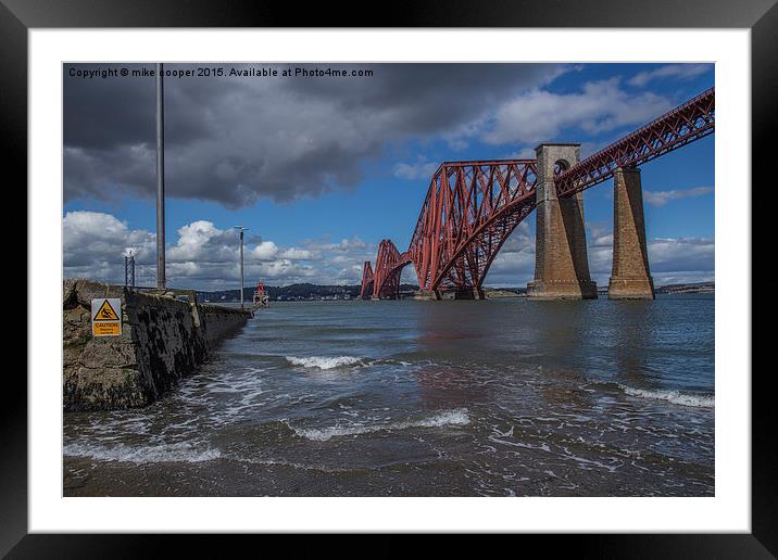  Forth rail bridge from the shore Framed Mounted Print by mike cooper