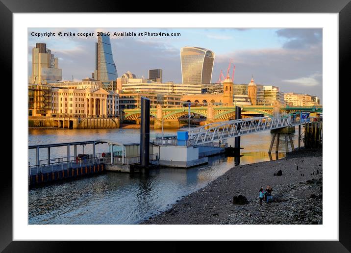 South bank at low tide Framed Mounted Print by mike cooper