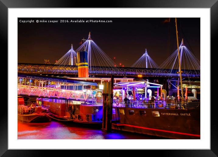 night out on the river Framed Mounted Print by mike cooper