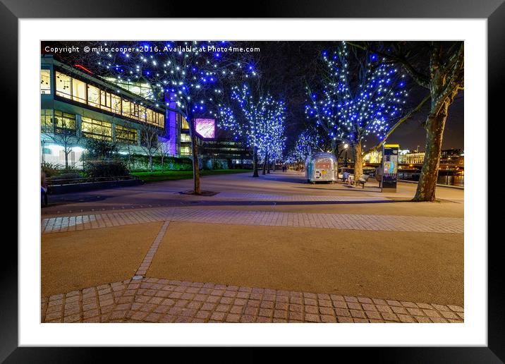 south bank tree lights Framed Mounted Print by mike cooper