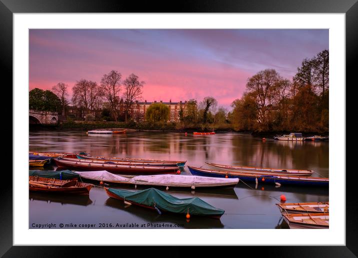 red sky over Richmond Framed Mounted Print by mike cooper