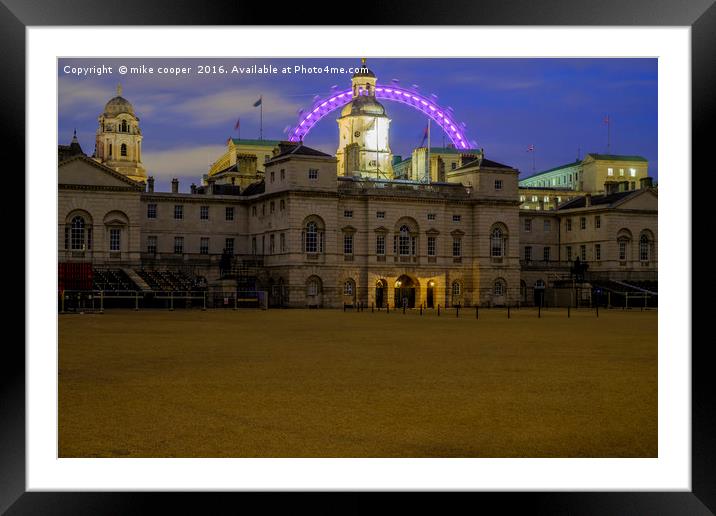 overlooking Horse guards  Framed Mounted Print by mike cooper
