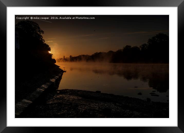 river sunrise Framed Mounted Print by mike cooper