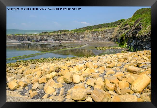 low tide rock pools Framed Print by mike cooper
