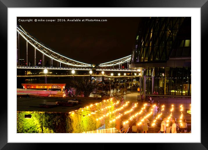 entertainment on the south bank Framed Mounted Print by mike cooper
