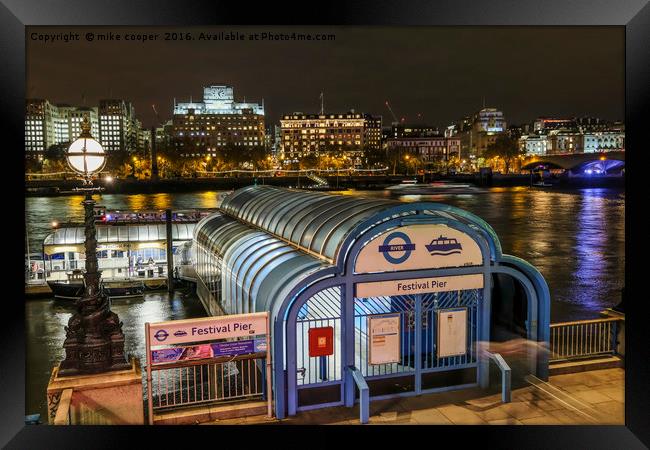 festival pier night time Framed Print by mike cooper