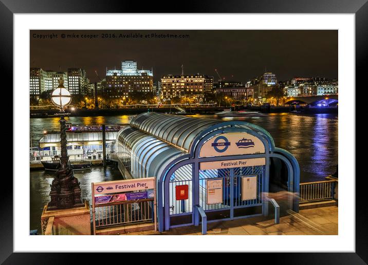 festival pier night time Framed Mounted Print by mike cooper