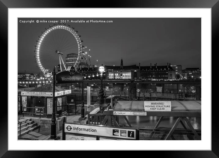Westminster pier Framed Mounted Print by mike cooper