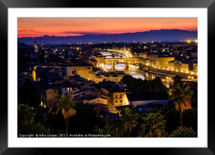 Florence over the Arno Framed Mounted Print by mike cooper