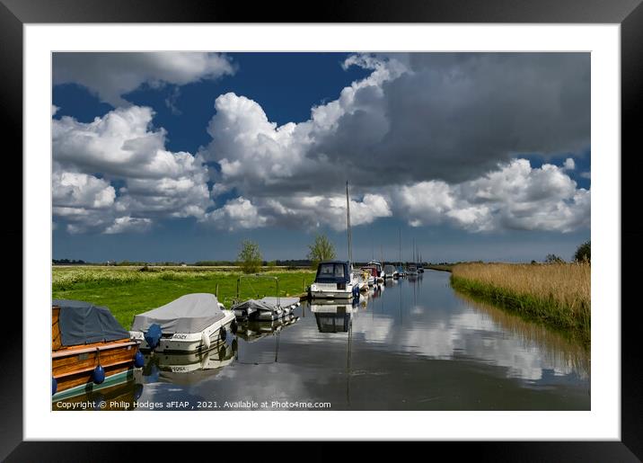 Moorings at Upton Framed Mounted Print by Philip Hodges aFIAP ,