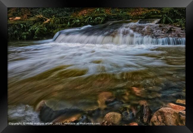 Exmore Waterfall Framed Print by Philip Hodges aFIAP ,