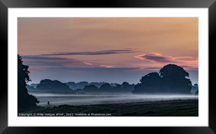 Dog Walk at Dawn Framed Mounted Print by Philip Hodges aFIAP ,