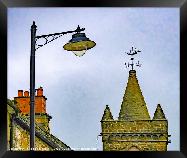 Street light and roof tops Framed Print by Philip Hodges aFIAP ,