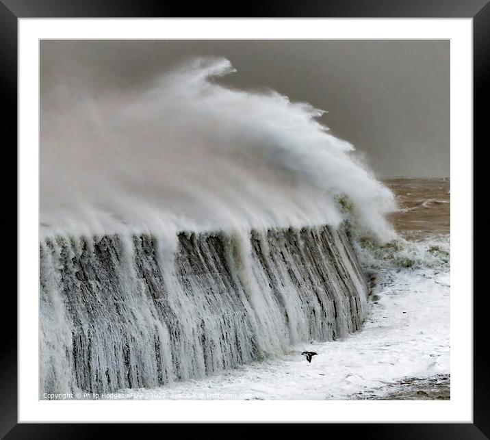 Storm Eunice Hits Lyme Regis (4) Framed Mounted Print by Philip Hodges aFIAP ,